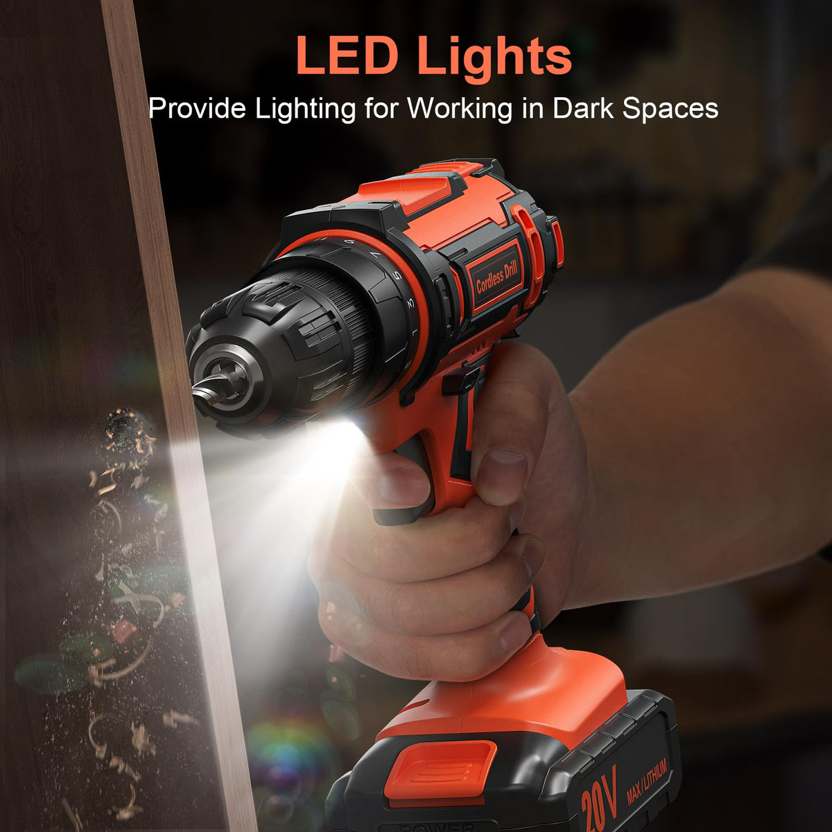 VIWKO LED work light brightens dark corners for precise work.