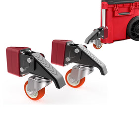 VIWOOP front wheels installation on Milwaukee Packout for smoother rollout and maneuverability.