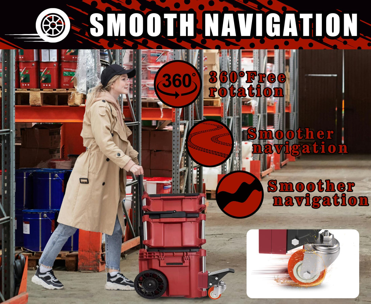 VIWOOP rear tires stay round, preventing flat spots on the Packout.