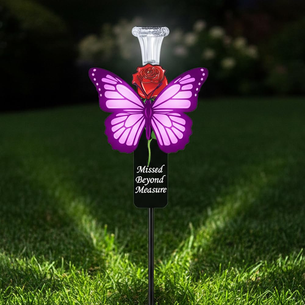 VKEVOC Durable outdoor memorial stake stands proudly in sun or rain.