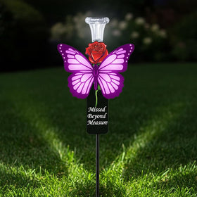 VKEVOC Durable outdoor memorial stake stands proudly in sun or rain.