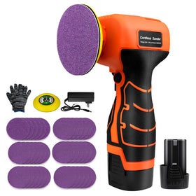 Vkndoynt 16.8V cordless sander with 36 sandpapers for versatile prep