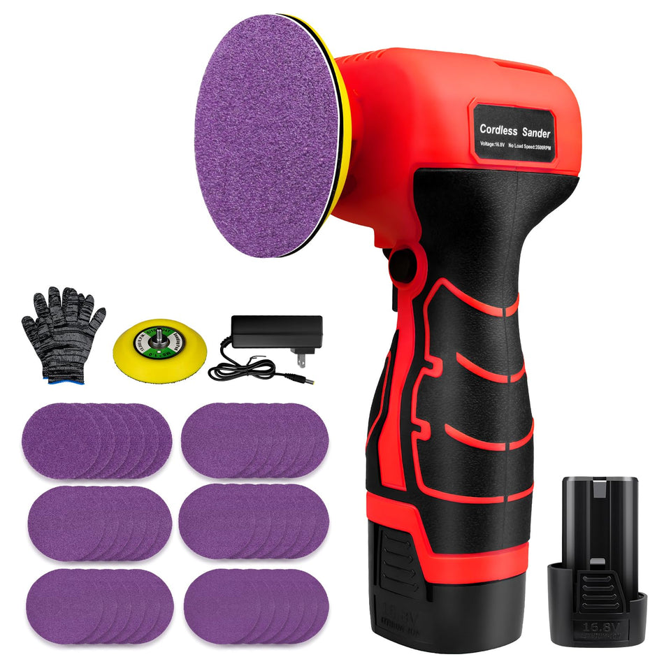 Vkndoynt 16.8V cordless sander front view for portable sanding