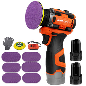 Vkndoynt brushless small sander front view showing compact, ergonomic grip for comfortable use.