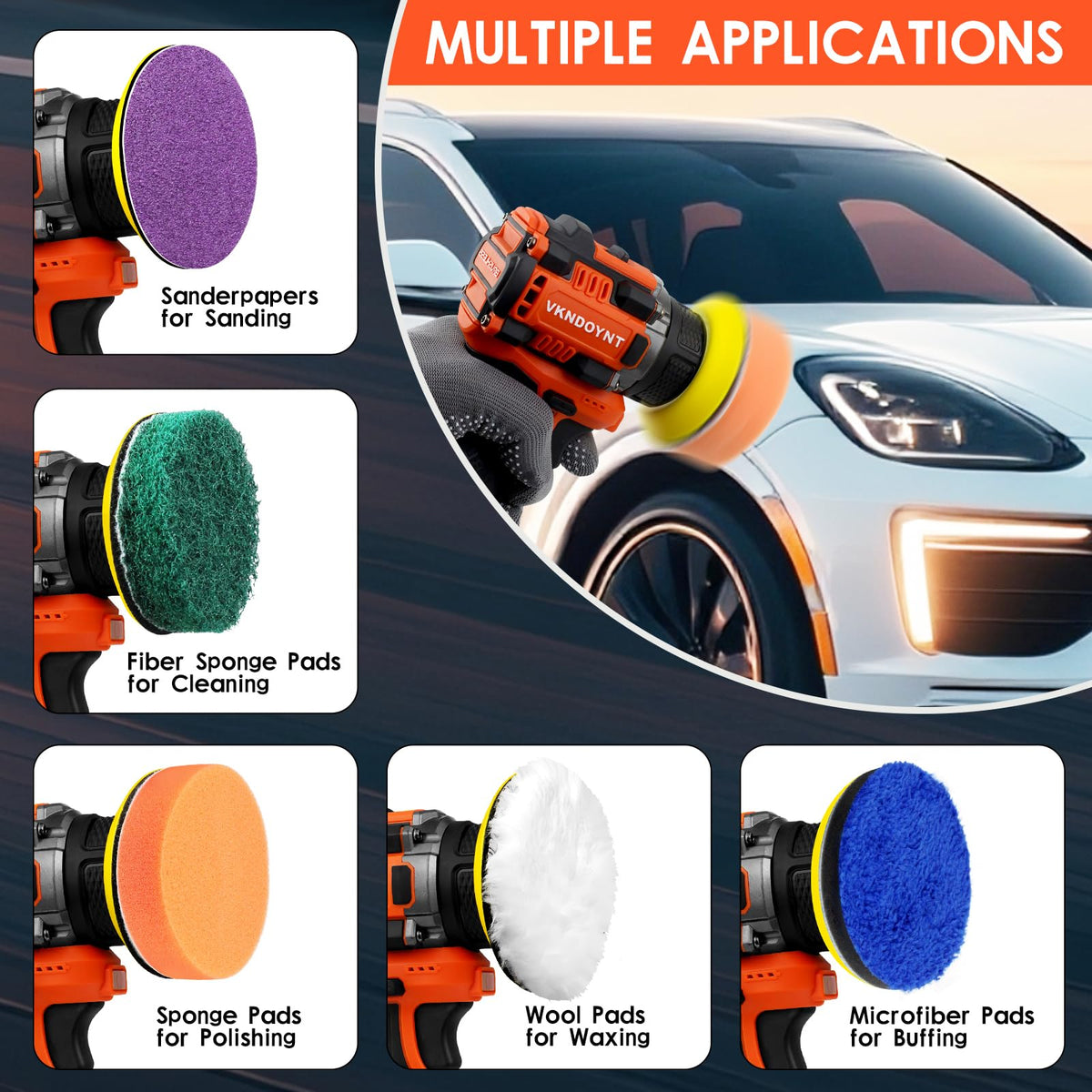Vkndoynt ergonomic lightweight design reduces fatigue during long detailing sessions.