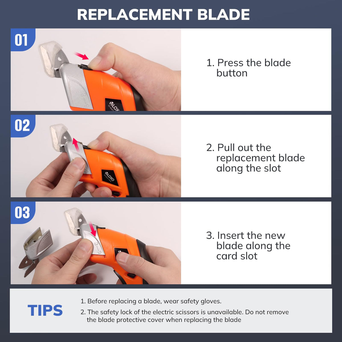 VLOXO CS4001 D blade for thick materials like cardboard and leather.