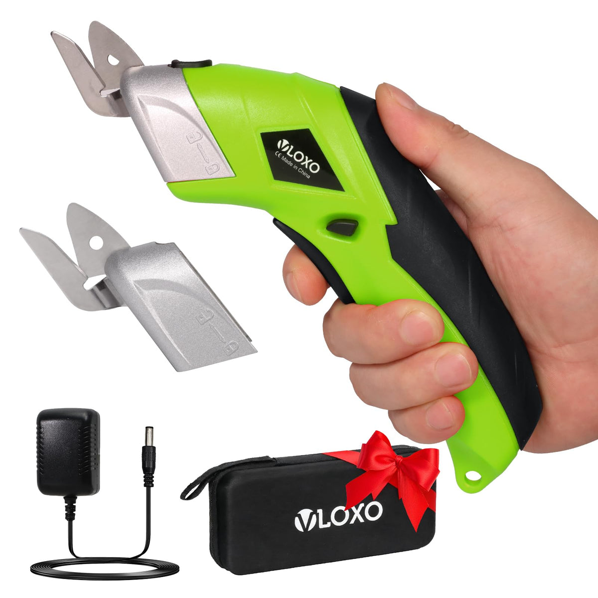 VLOXO CS4001 cordless electric scissors in use for quick, precise cutting