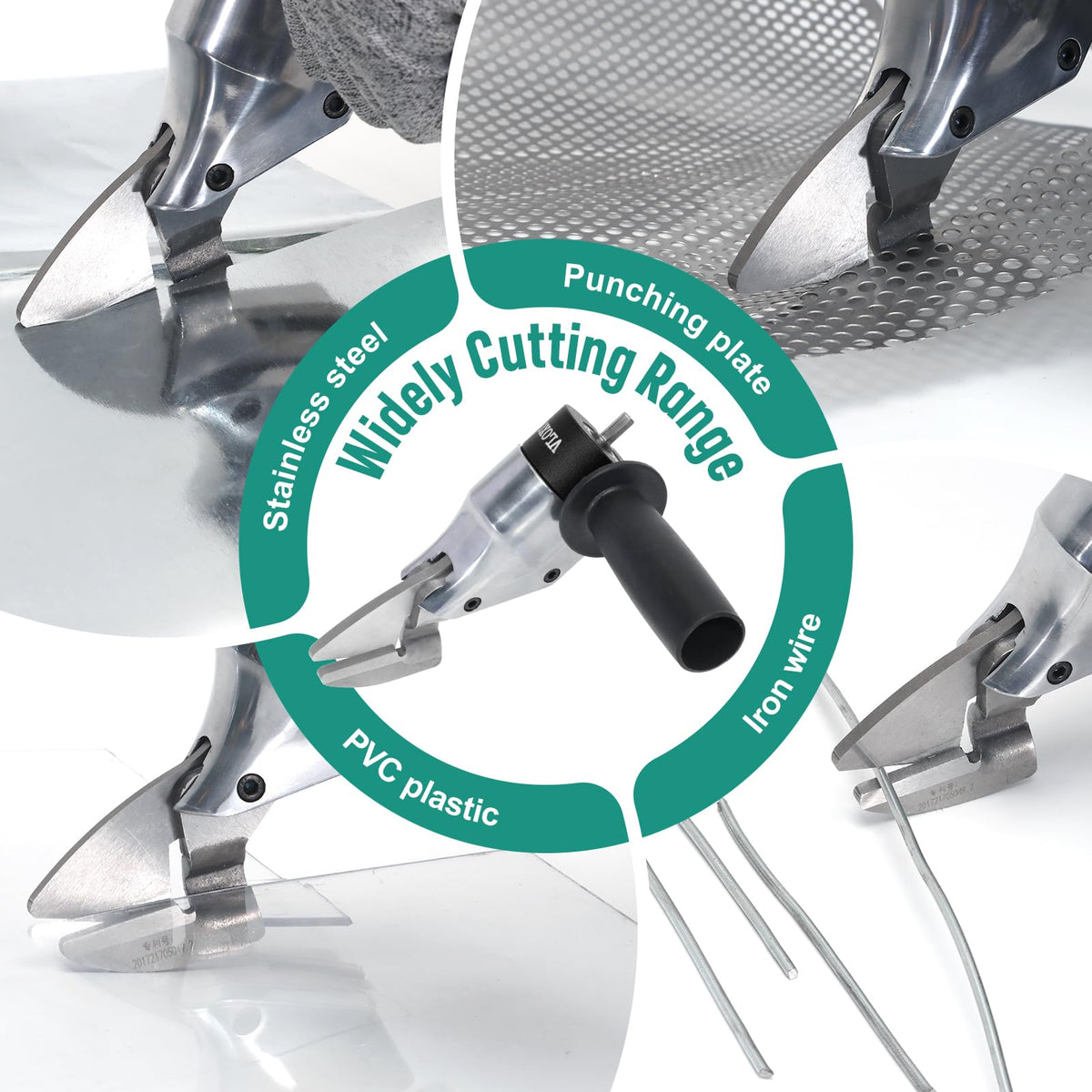 VLOXO cutter handles metal roofing, siding, and decorative coil mesh with ease.