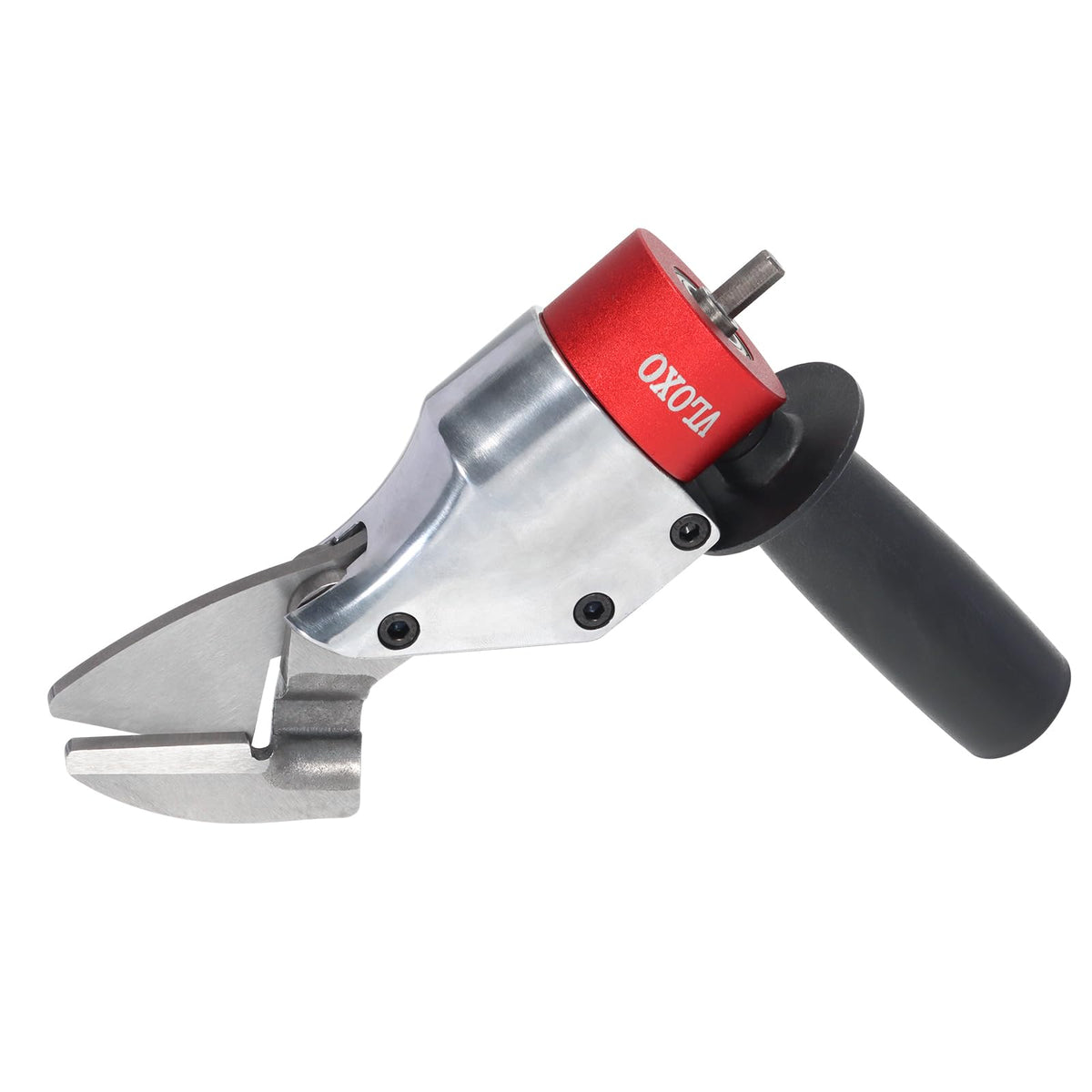 VLOXO metal shear drill attachment with sharp cutting head for quick metal slicing