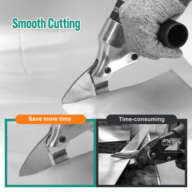 VLOXO rotatable handle enables comfortable, controlled metal cutting.