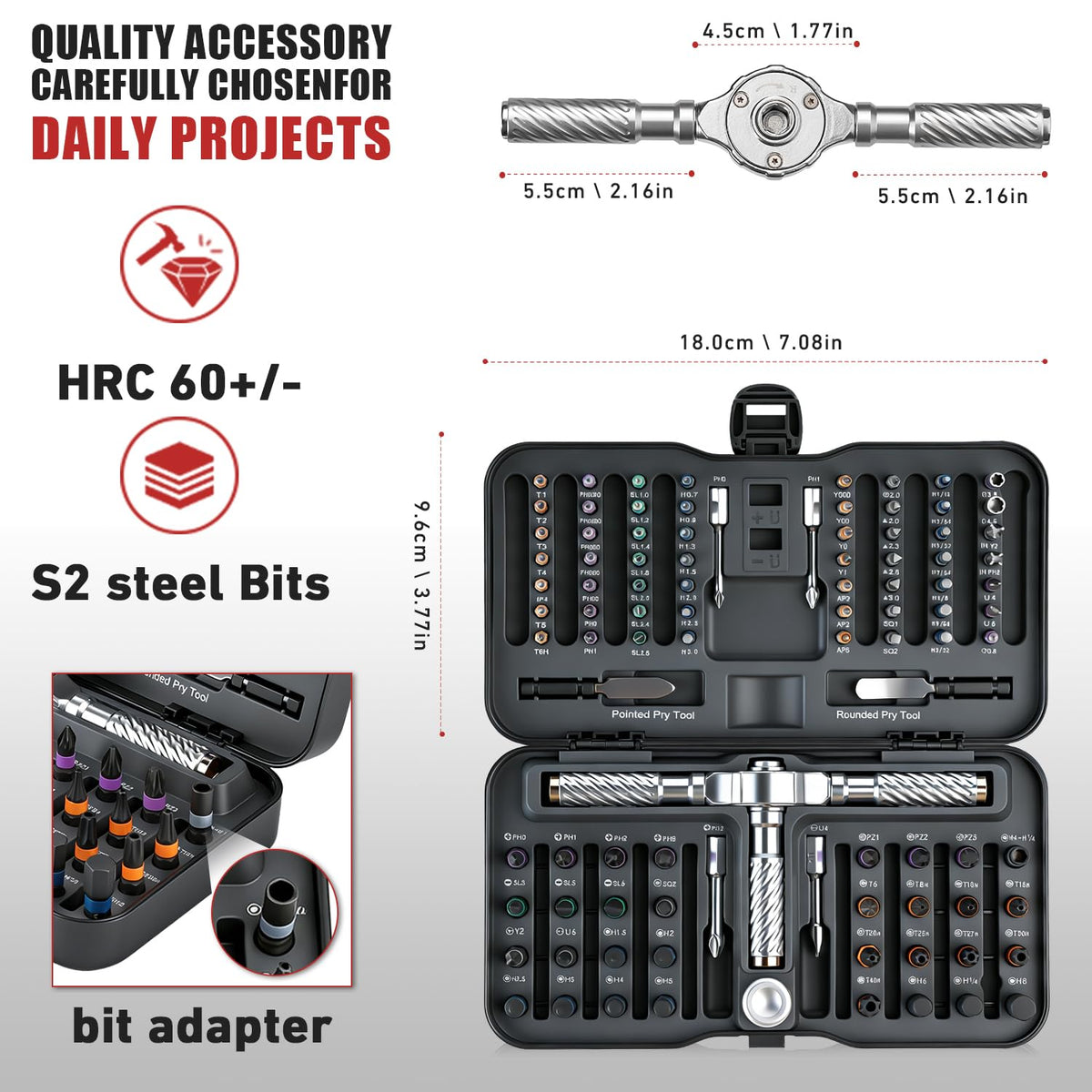 VMAN 100-in-1 magnetic bits enable quick tool changes for precise repairs.