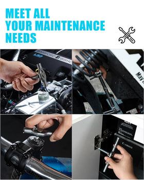VMAN adjustable-length shaft enables access to deep or angled screws.