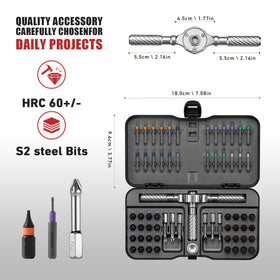 VMAN ratchet screwdriver set drawer organization highlights fast bit access