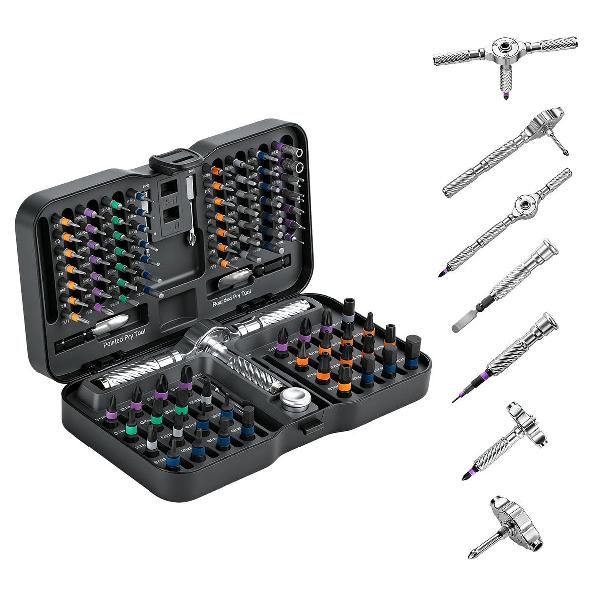 VMAN ratchet screwdriver set with transformable handle for versatile grip during furniture assembly.
