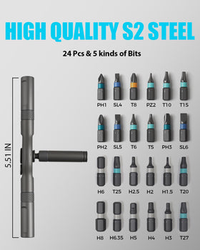 VMAN rust-resistant, phosphate-coated bits for durable everyday use.