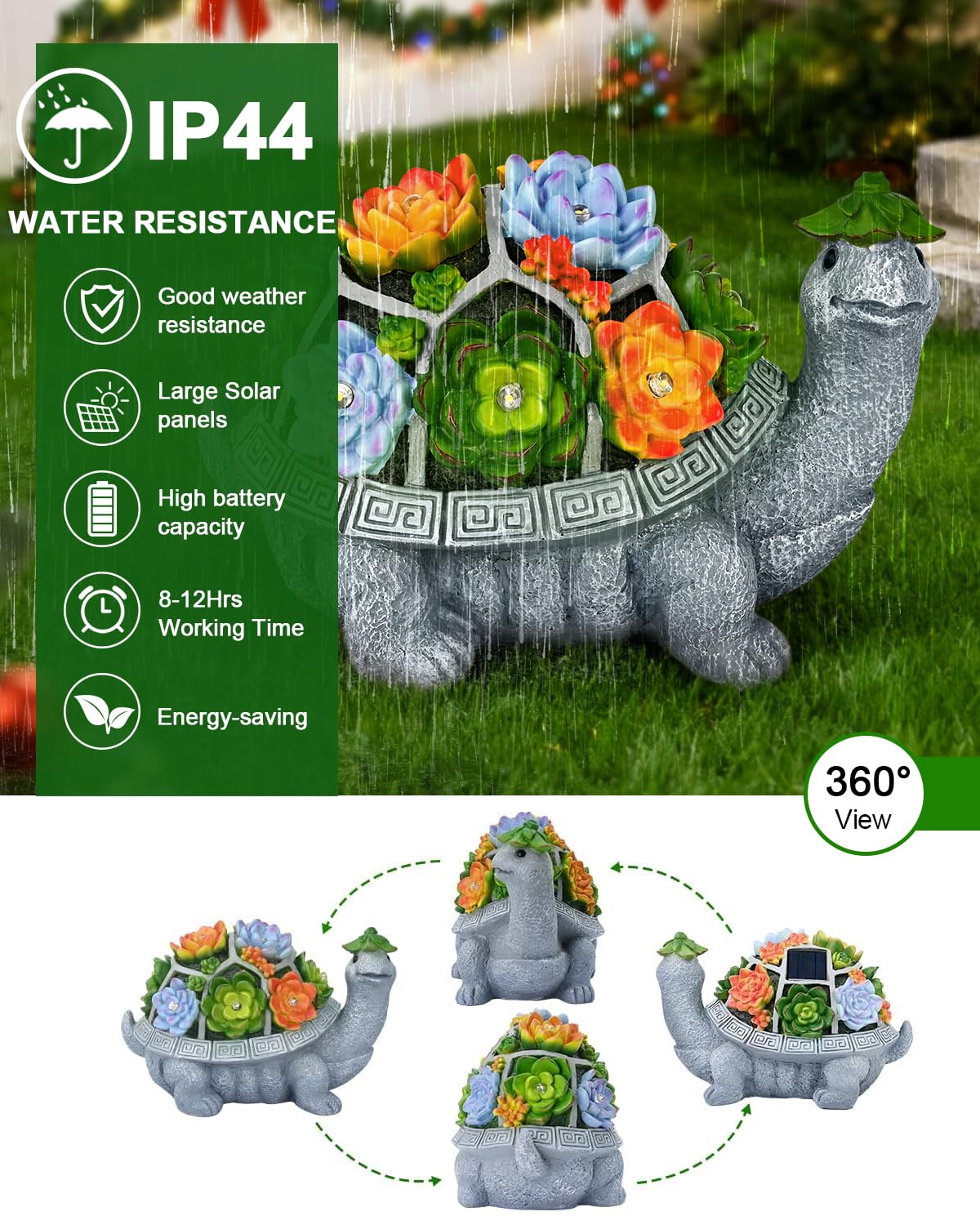 VMANYFIRE outdoor turtle lamp ideal for porch and patio.