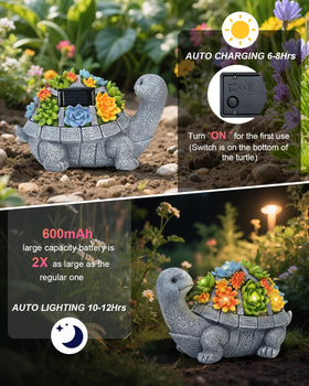 VMANYFIRE weatherproof turtle light withstands rain and snow for year-round decor.