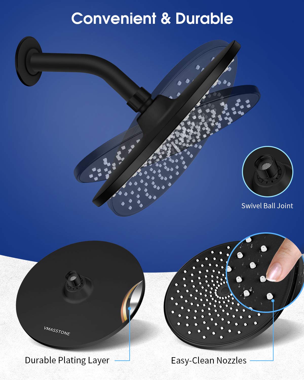 VMASSTONE tool-free installation with standard G1/2 threading