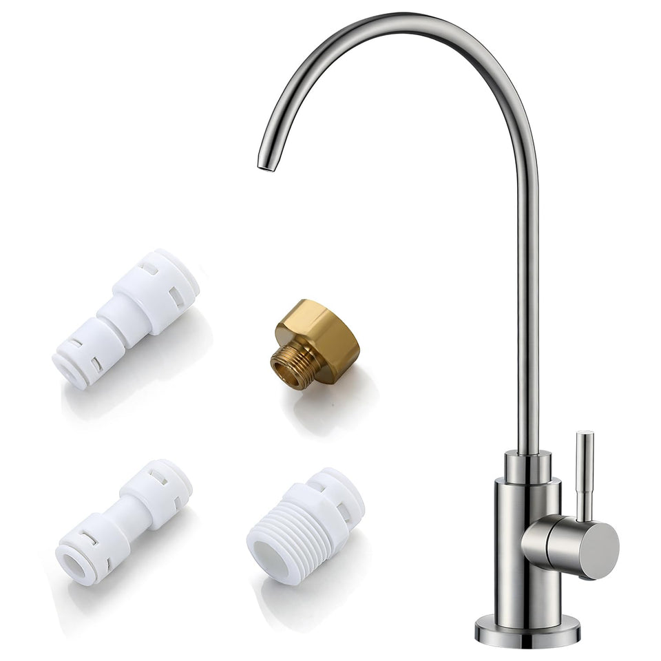 VMASSTONE reverse osmosis faucet with a 360-degree rotating spout for flexible water access.