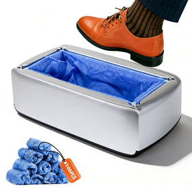 VMYTH automatic shoe cover dispenser front view for mess-free entry.
