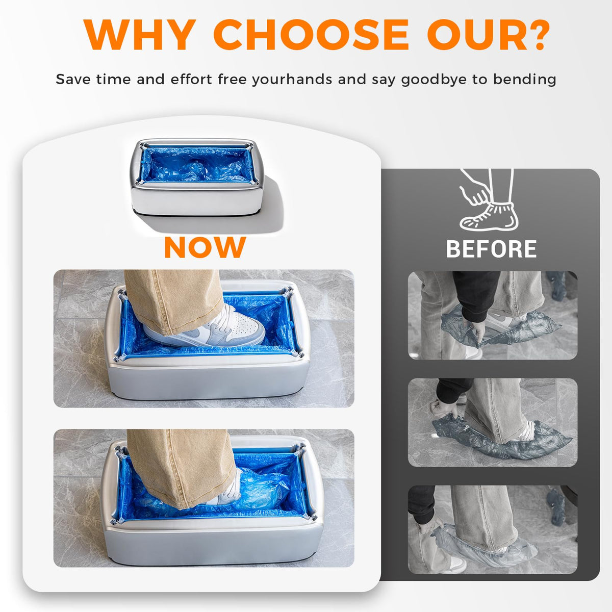 VMYTH dispenser holds up to 30 covers at once for fewer refills.
