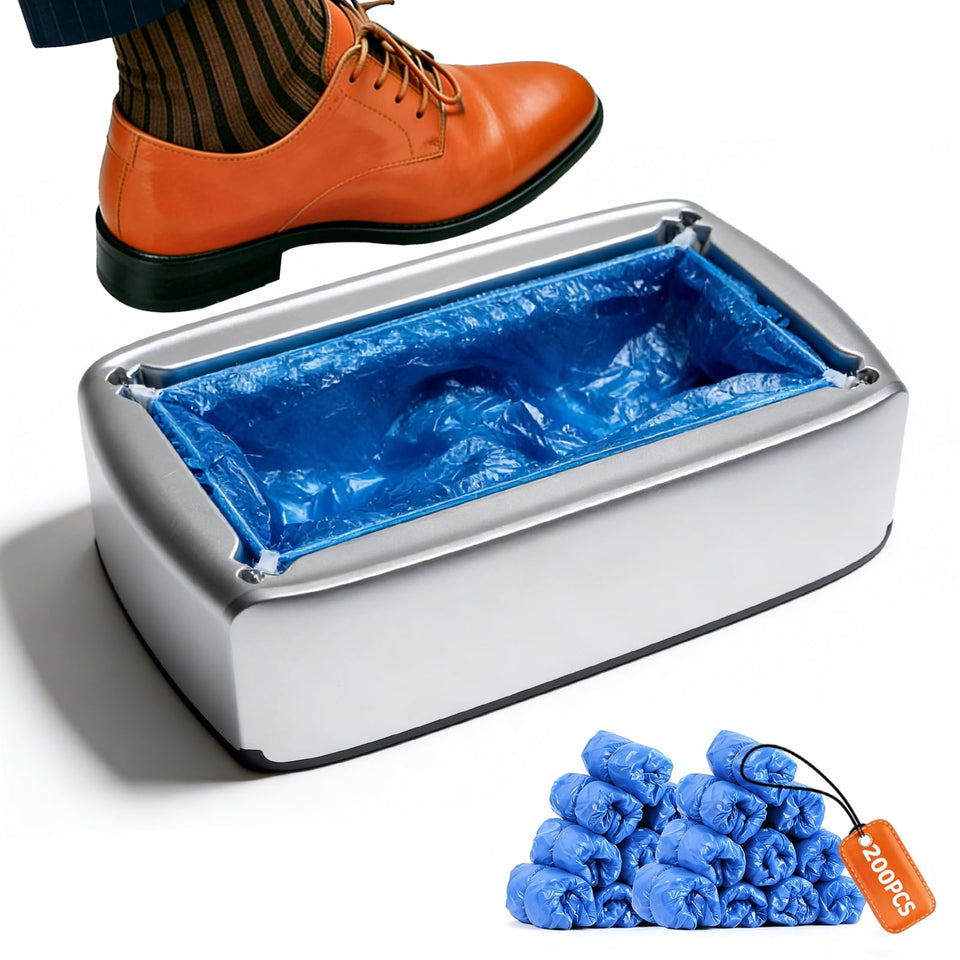 VMYTH shoe cover dispenser front view for fast entry protection at home.