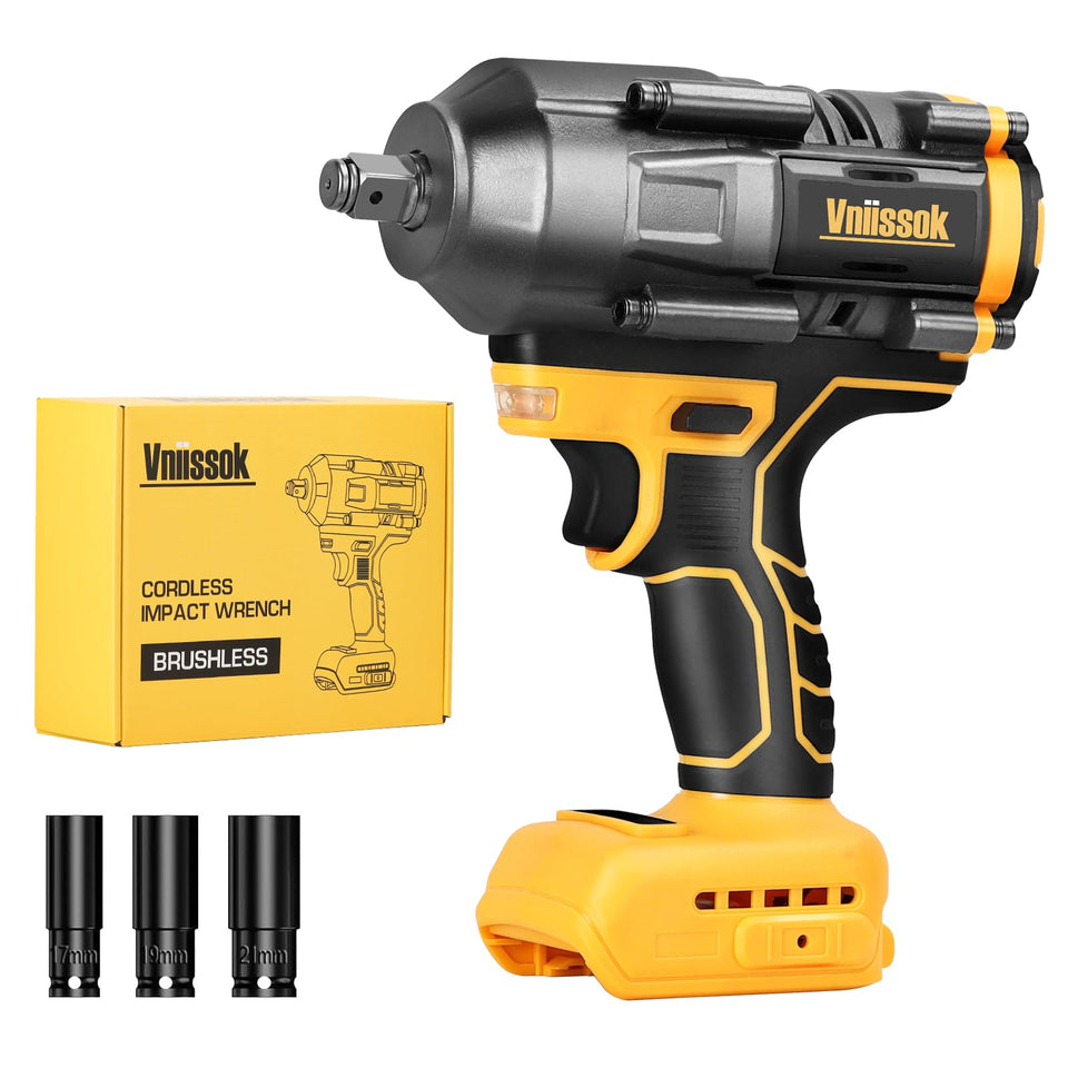 Vniissok cordless impact wrench with DeWalt 20V compatibility for fast repairs