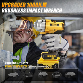 Vniissok cordless impact wrench with DeWalt compatibility demonstrates battery versatility