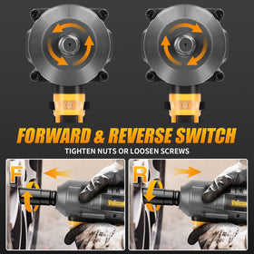 Vniissok impact wrench showing reverse autostop feature for control