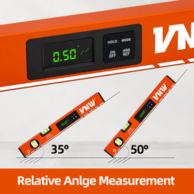 VNW magnetic base ensures hands-free leveling on metal surfaces
