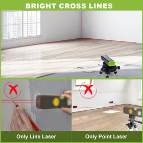 VNW laser level with 90° and 180° bubbles and magnetic base.