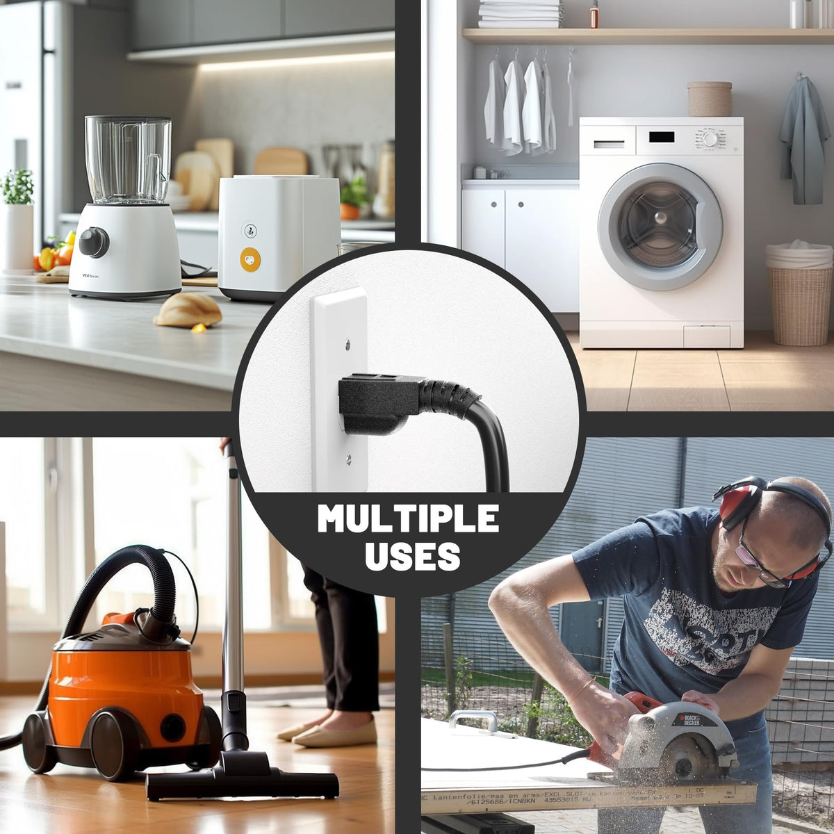 Vockjour non-slip receptacle end enabling easy plugging and unplugging.