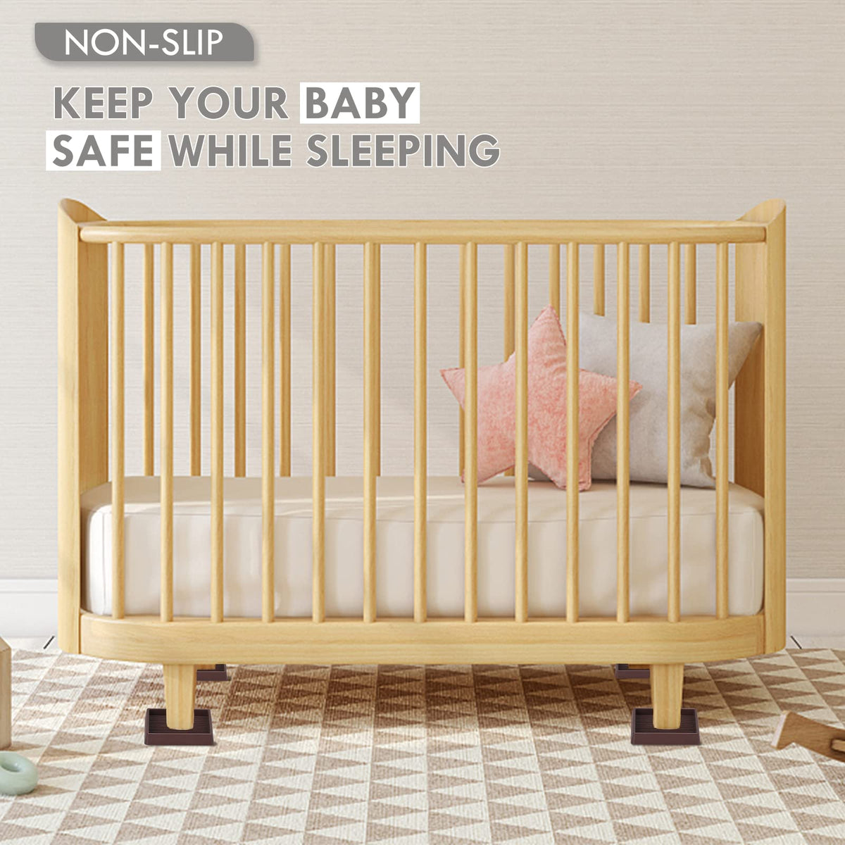 VOCOMO bed and sofa stabilizers reduce accidental movement.