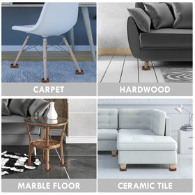 VOCOMO easy-install caster cups slide under furniture feet