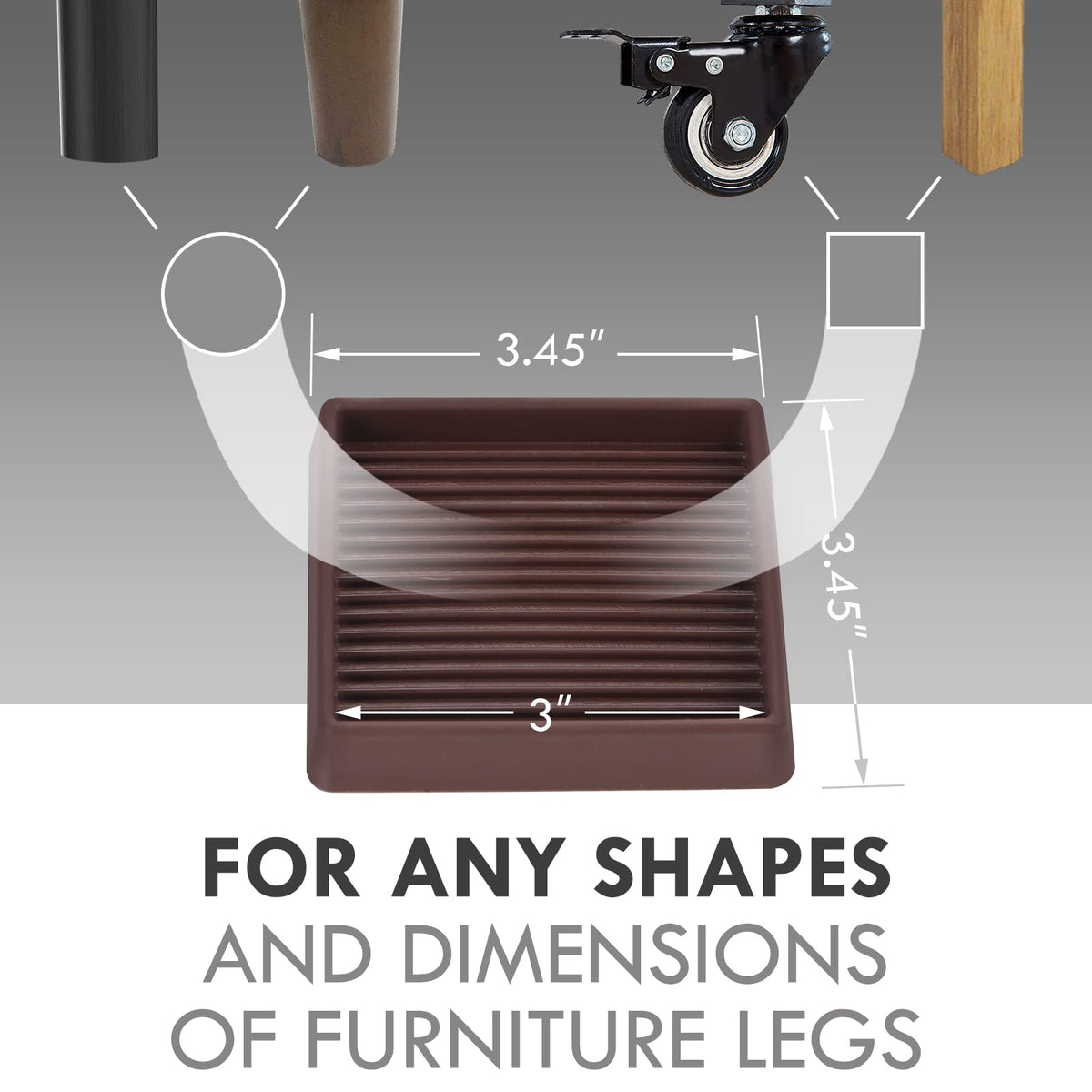 VOCOMO brown non-slip pads prevent sliding and protect floors.
