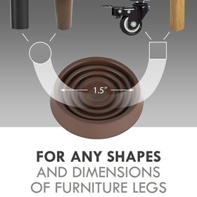 VOCOMO round rubber caster cups gripping the floor to prevent sliding