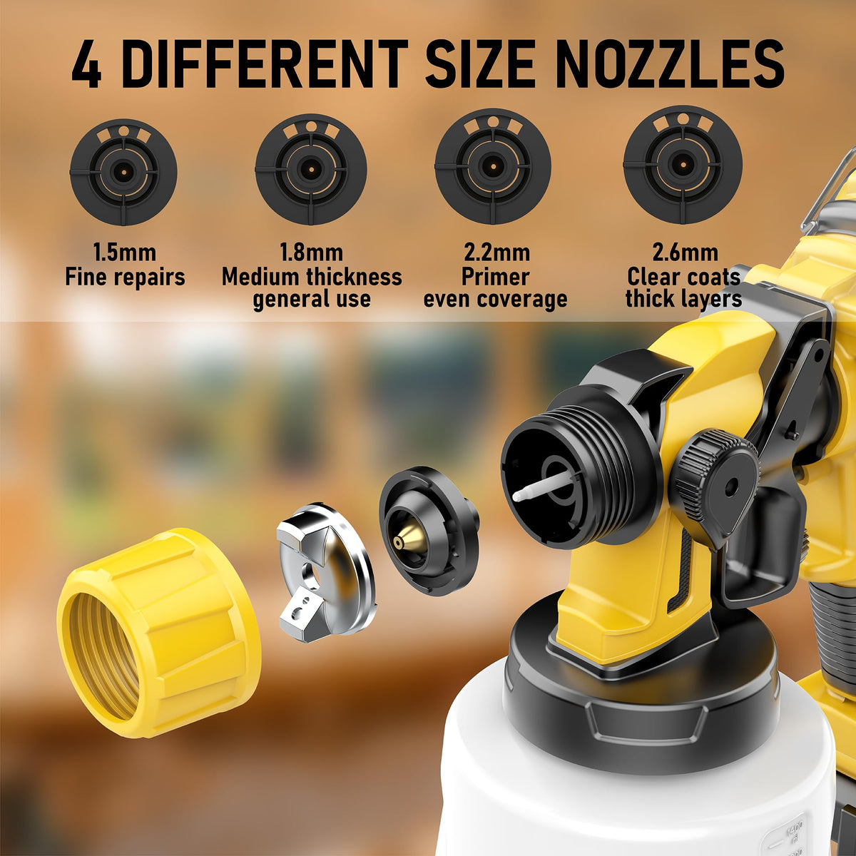 VocoxGpow four-nozzle set enables precise finishes on furniture and walls