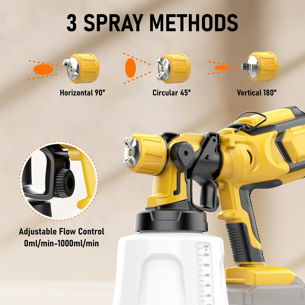 VocoxGpow spray patterns offer horizontal vertical and circular application