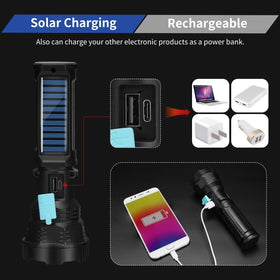 VOETIR LED flashlight IP65 body withstands rain and dust outdoors.