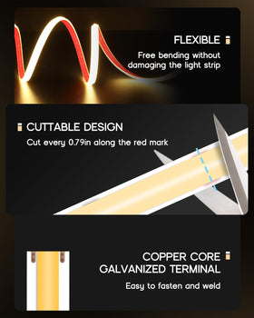 VOEWT COB LED strip on boat for outdoor night lighting