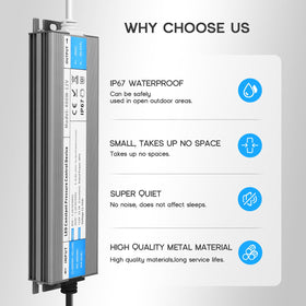 VOEWT LED Driver slim aluminum shell keeps heat low and blends with fixtures.