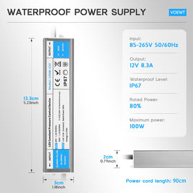 VOEWT LED Driver waterproof glue-filled interior enhances durability and reliability.