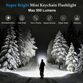 VOHIVI EDC flashlight side view showing compact size for pocket and bag attachment.