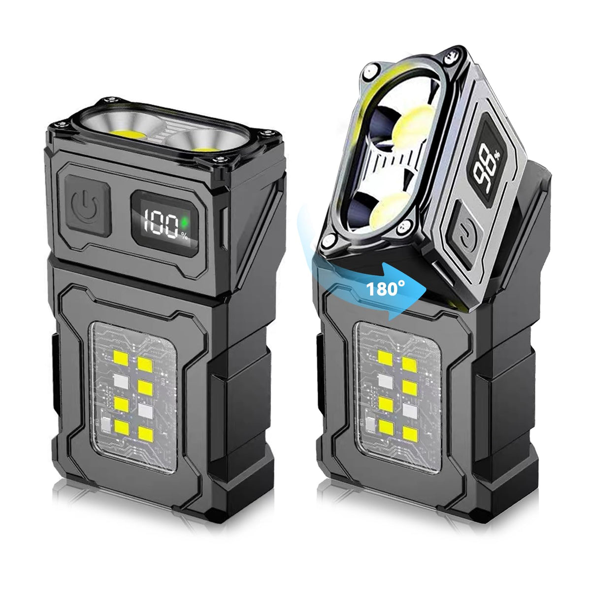 VOHIVI clip-on flashlight with dual LED focus for hands-free task lighting