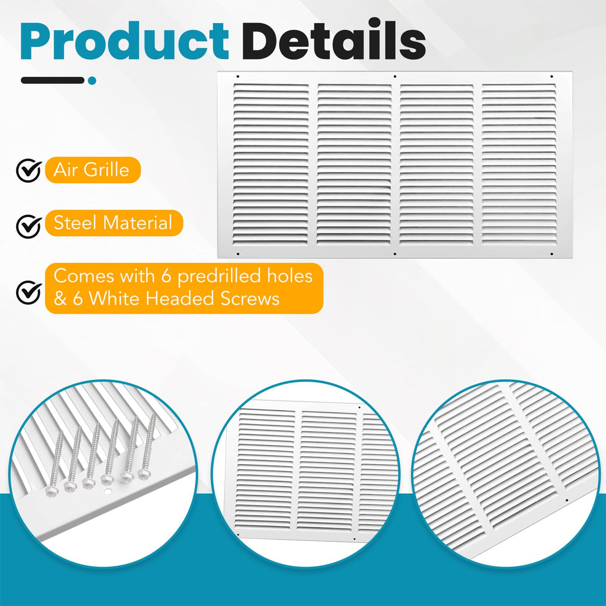 VOISEN durable steel construction withstands daily use with a crisp white finish.