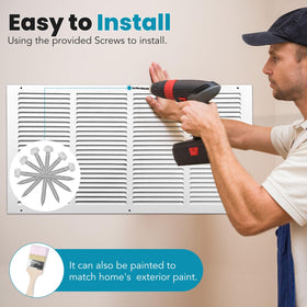 VOISEN vent cover installs easily with predrilled holes and screws.