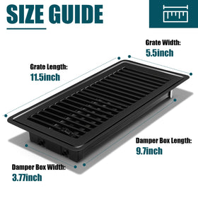 VOISEN floor register 4x10 adjustable lever for airflow control.