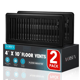 VOISEN floor register 4x10 in black, durable and easy to install for floors.