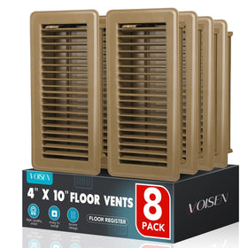 VOISEN floor register 4x10 in brown finish for durable floor air flow