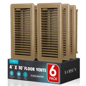VOISEN floor-register 4x10 opening fits duct accurately, brown finish enhances floor decor.